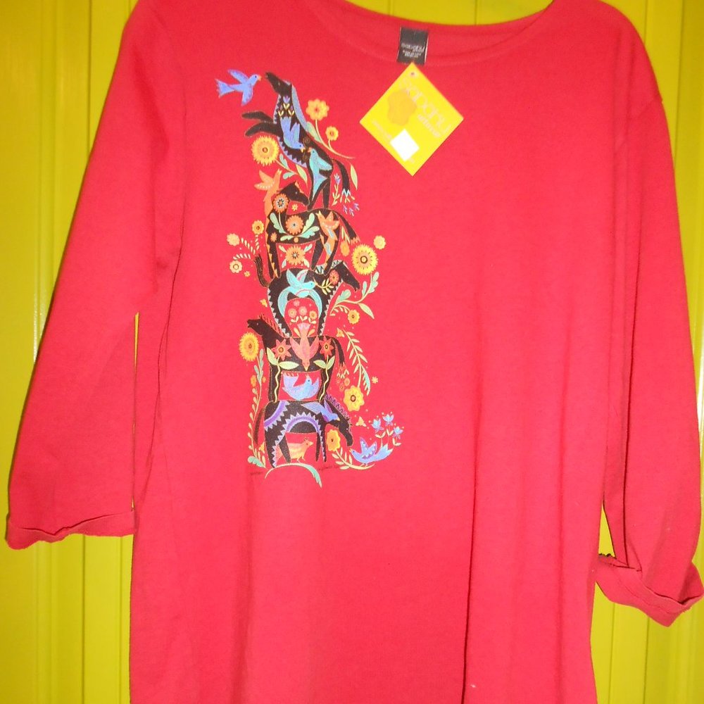 SALE SALE SALE Sabaku Sunflower Totem in Red Clay.New Lower Price. Down from 37.